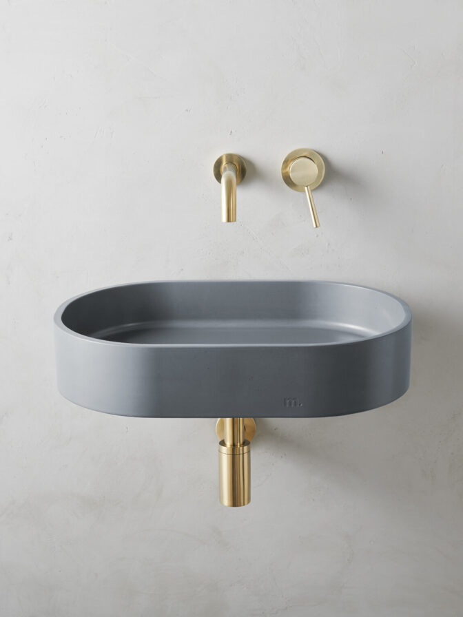 parro lg affix in ash on a minimalist backdrop with gold hardware